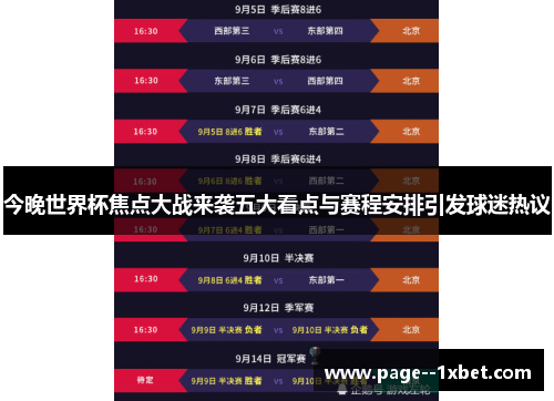 今晚世界杯焦点大战来袭五大看点与赛程安排引发球迷热议